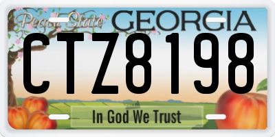 GA license plate CTZ8198