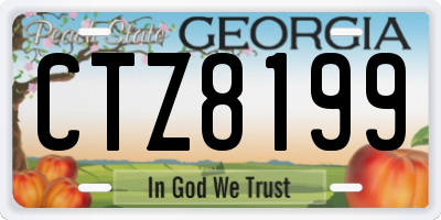 GA license plate CTZ8199