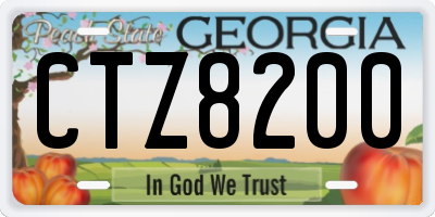 GA license plate CTZ8200