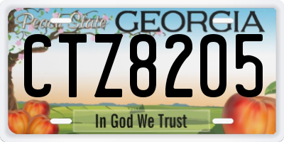 GA license plate CTZ8205