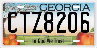 GA license plate CTZ8206