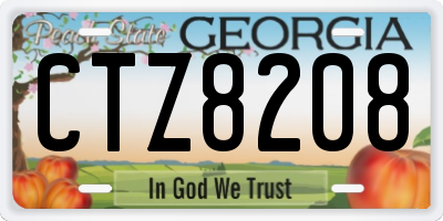 GA license plate CTZ8208