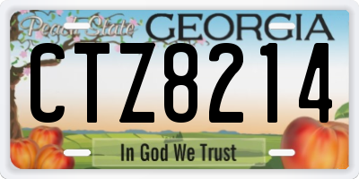 GA license plate CTZ8214