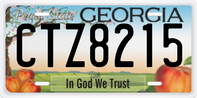 GA license plate CTZ8215