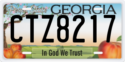 GA license plate CTZ8217