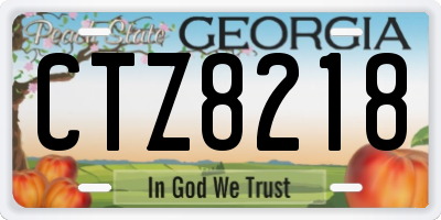 GA license plate CTZ8218