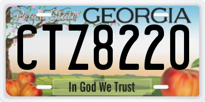 GA license plate CTZ8220
