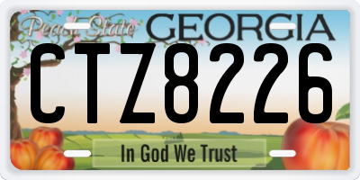 GA license plate CTZ8226