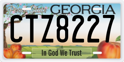 GA license plate CTZ8227