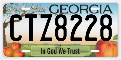 GA license plate CTZ8228