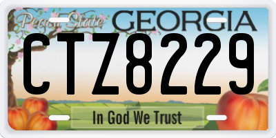 GA license plate CTZ8229