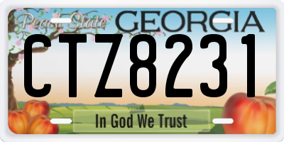 GA license plate CTZ8231