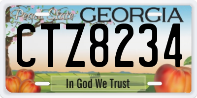 GA license plate CTZ8234