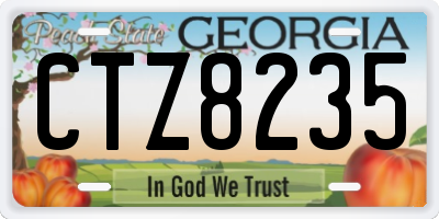 GA license plate CTZ8235