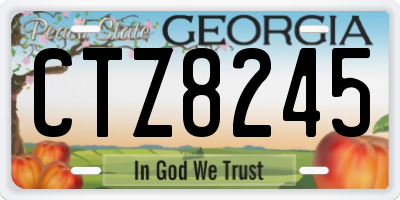 GA license plate CTZ8245