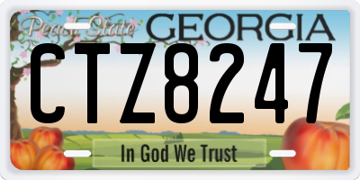 GA license plate CTZ8247