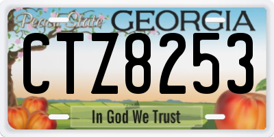 GA license plate CTZ8253
