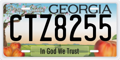 GA license plate CTZ8255