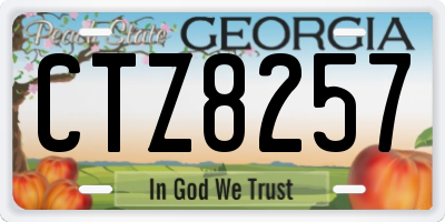 GA license plate CTZ8257