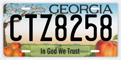GA license plate CTZ8258