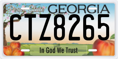 GA license plate CTZ8265