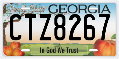 GA license plate CTZ8267