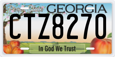GA license plate CTZ8270