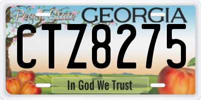 GA license plate CTZ8275