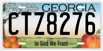 GA license plate CTZ8276