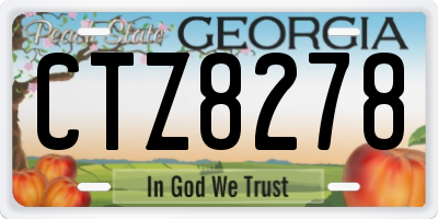 GA license plate CTZ8278