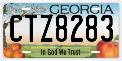 GA license plate CTZ8283