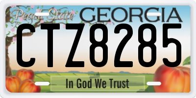 GA license plate CTZ8285