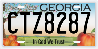 GA license plate CTZ8287