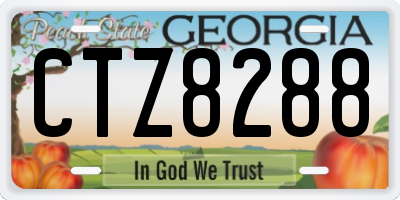 GA license plate CTZ8288