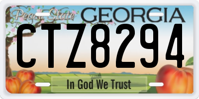 GA license plate CTZ8294