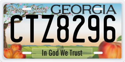 GA license plate CTZ8296