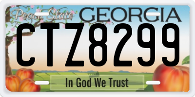 GA license plate CTZ8299