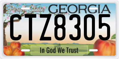GA license plate CTZ8305