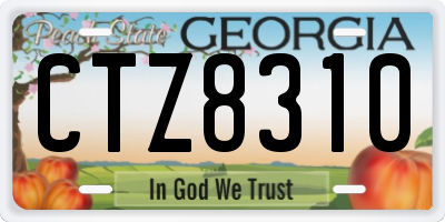 GA license plate CTZ8310
