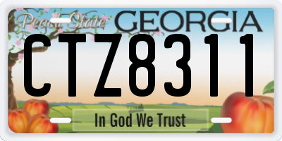 GA license plate CTZ8311