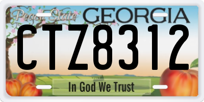 GA license plate CTZ8312