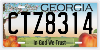 GA license plate CTZ8314