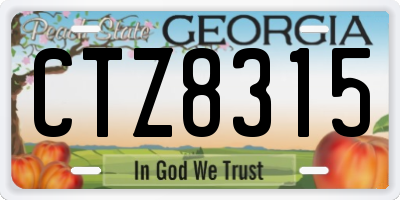 GA license plate CTZ8315