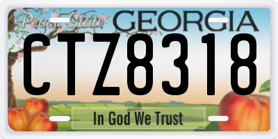 GA license plate CTZ8318