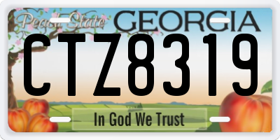 GA license plate CTZ8319