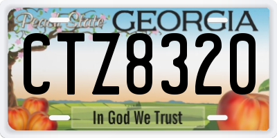 GA license plate CTZ8320