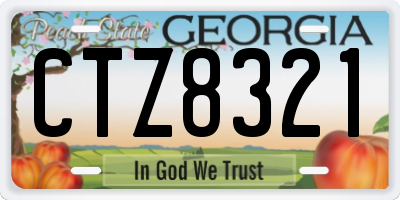 GA license plate CTZ8321