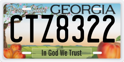 GA license plate CTZ8322