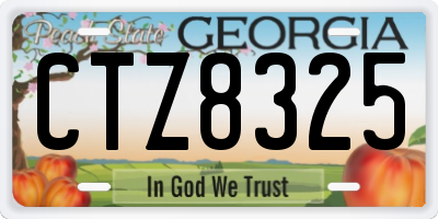 GA license plate CTZ8325