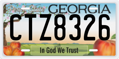 GA license plate CTZ8326